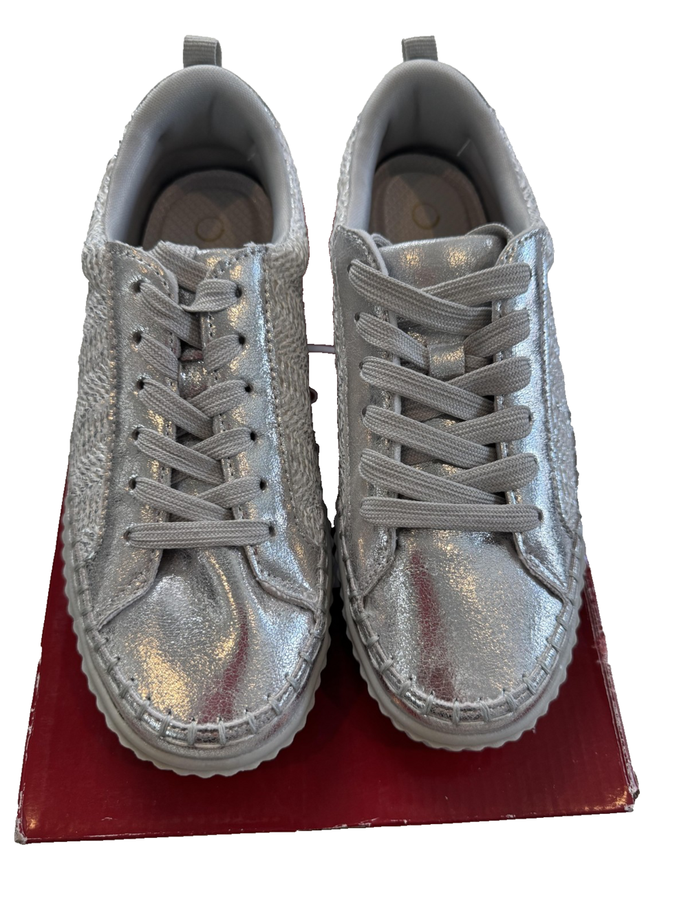 Journee Collection Pazey Shoes Womens Size 7.5 Silver Platform Sneaker Style New